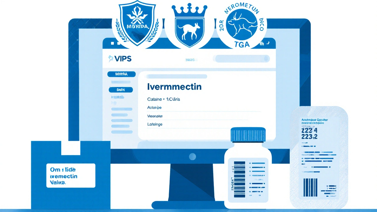 Online pharmacy page showing accreditation icons and a pill bottle.