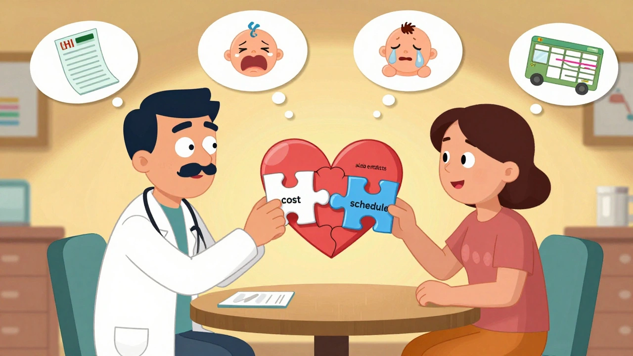 Doctor and patient fitting puzzle pieces together to form a heart, representing partnership in care.