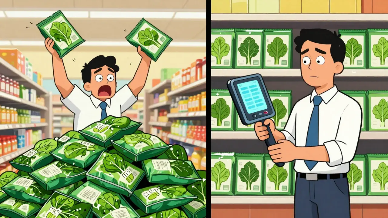 Comparison of wasting all produce versus using lot codes to remove only contaminated bags.